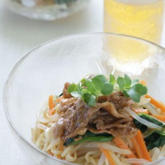 「ピリ辛牛肉とナムルのごまだれ冷やし中華（レシピ）」「豚のソテー」「冷やしたぬき奴」