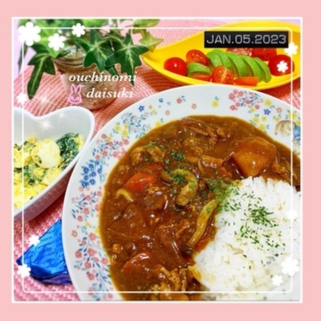 ゆで卵とほうれん草のマヨサラダ＊カレーライスでリセット