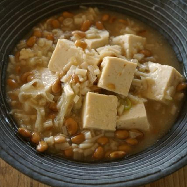 納豆とえのきの塩麻婆風