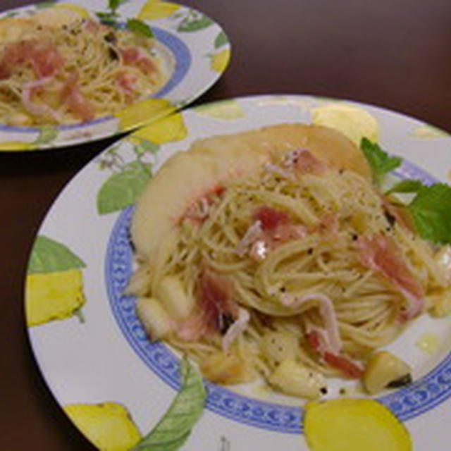 桃の冷製パスタの作り方。　白桃スパゲッティのレシピ