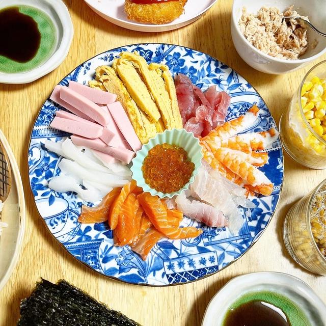 今年の節分は手巻き寿司。