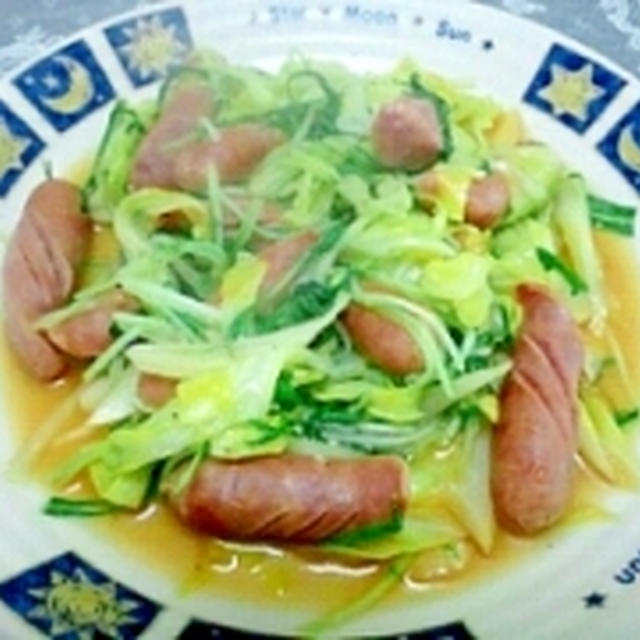 塩麹で水菜ウインナー