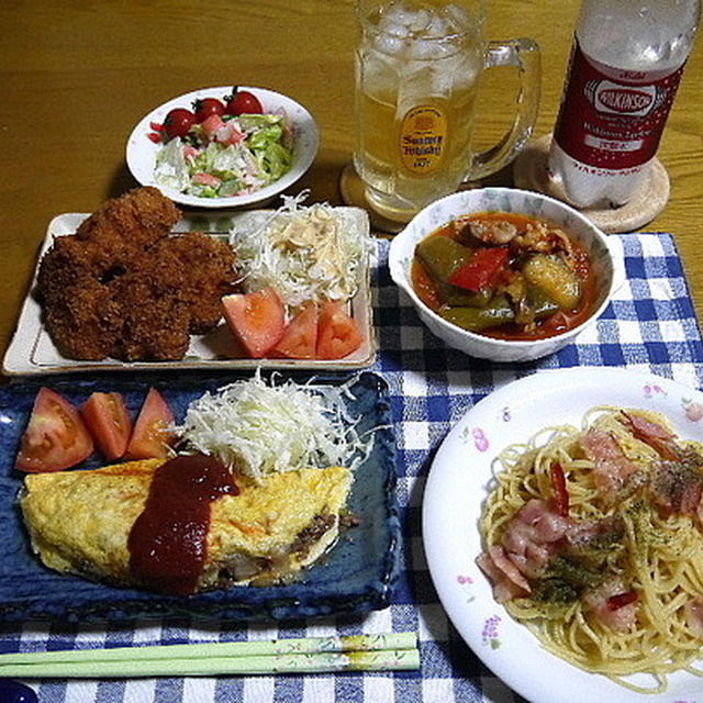 【晩酌】ペペロンチーノ・昭和のオムレツ・チキンカチャトーラ…