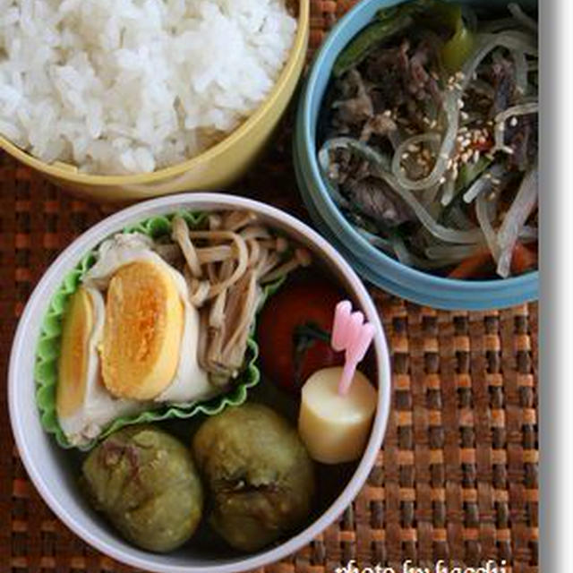 えのきの生姜煮＆さつまバターの茶巾絞り