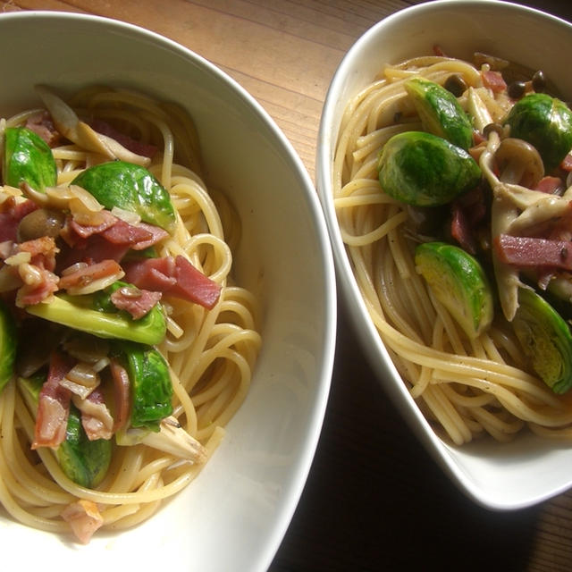 ☆芽キャベツのパスタでお昼ごはん〜☆