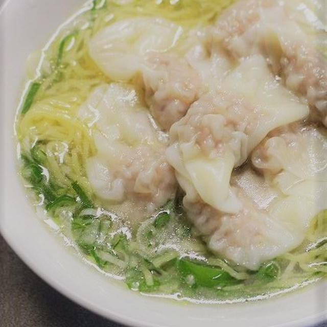 ワンタン麺　桜エビ　下仁田ねぎの酢味噌和え　