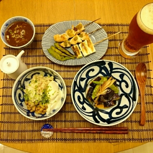 茄子と甘唐辛子煮浸し