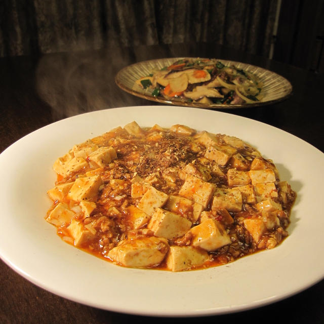 麻婆豆腐とミニカルボナーラ