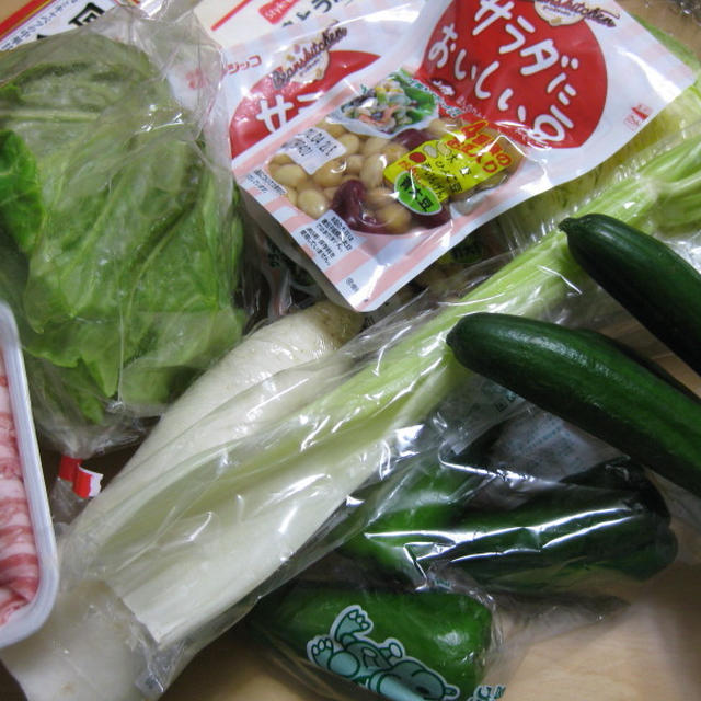 回鍋肉＆ふじっこ４種の豆入りサラダ★クッキング