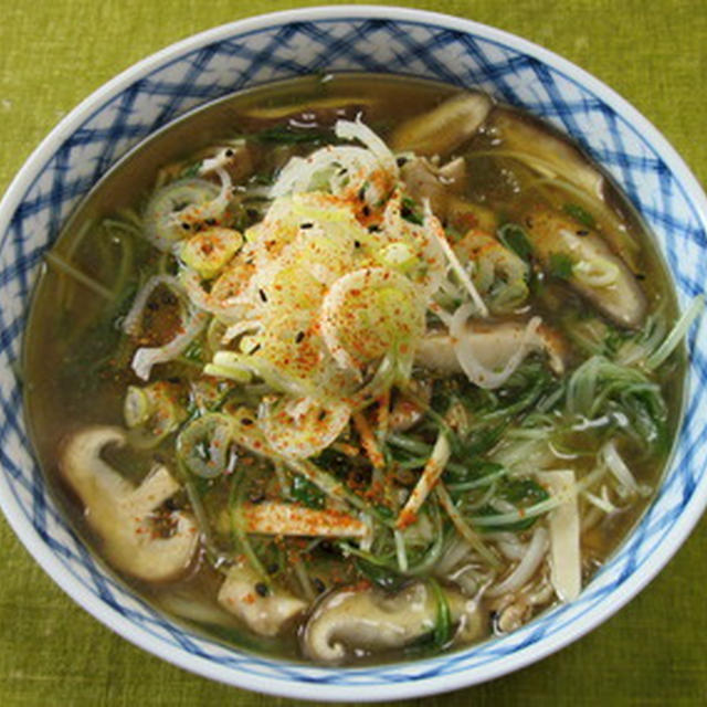 鶏肉と水菜のあんかけうどん