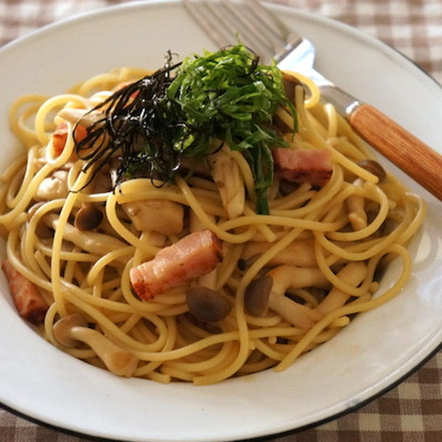 きのことベーコンの和風パスタ