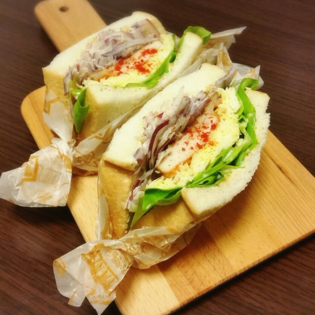 パプリカチキンソテーのサンドイッチ♡