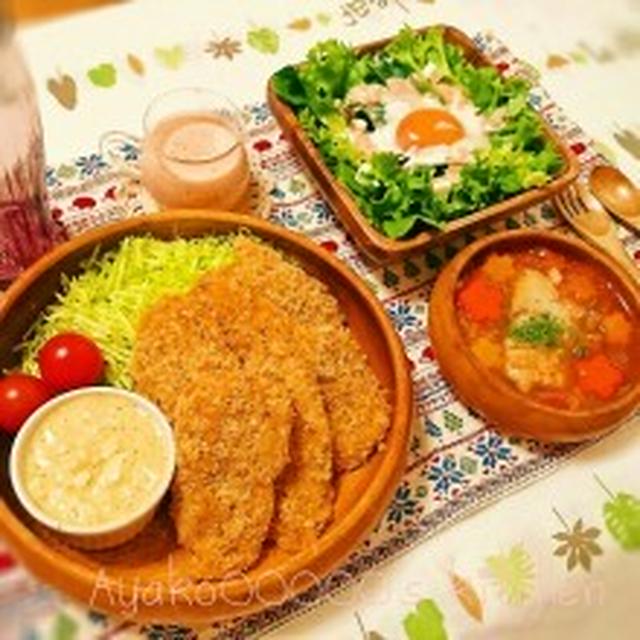 【揚げない☆オーブン焼きdeさくさくチーズチキンカツ定食なおうちゴハン＊】