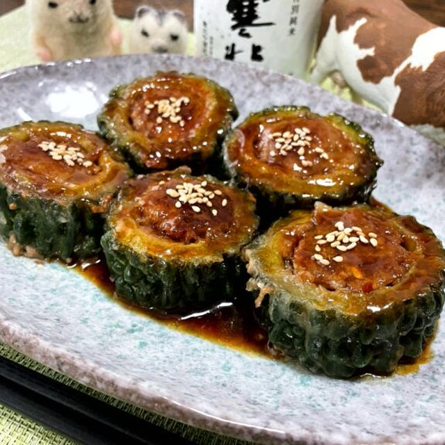 【レシピ】食べ応え抜群！照り焼きのタレを絡めて食べる「ゴーヤの肉詰め」