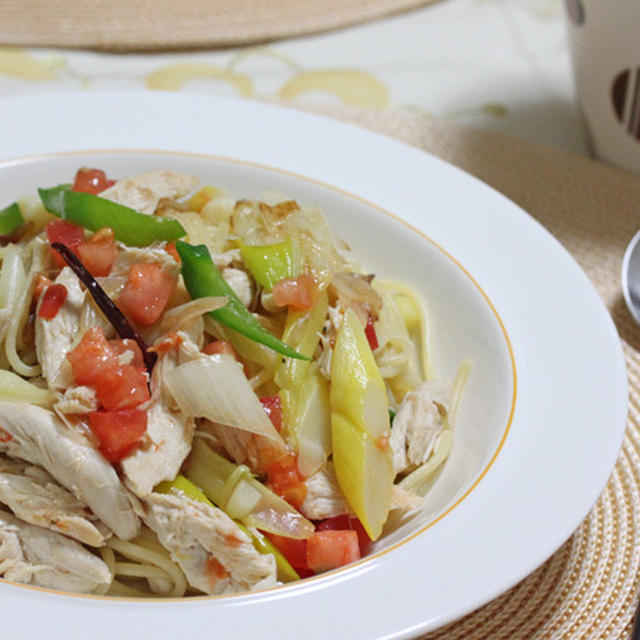 ■長ネギと鶏肉のパスタ。　　～リクエストのレシピです～