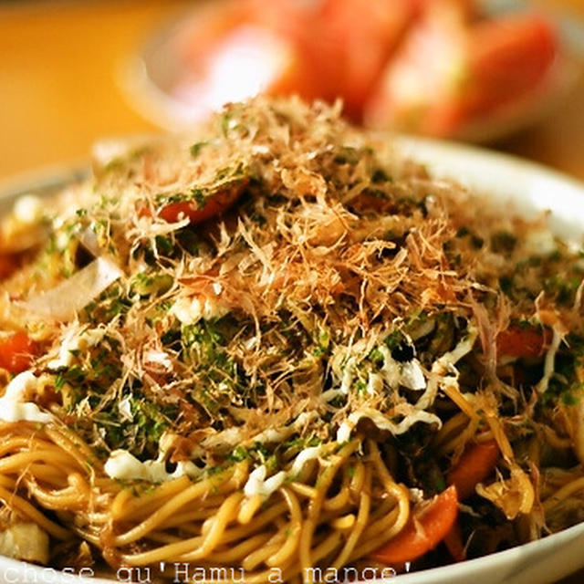 にんにく×にんにくで屋台風焼きそば