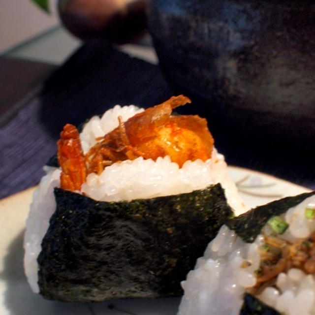 エビのエスニック風唐揚げ＆しそと山椒ちりめんおにぎり