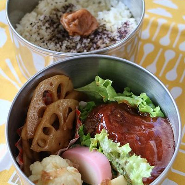 ハンバーグ弁当とひとりランチプレート
