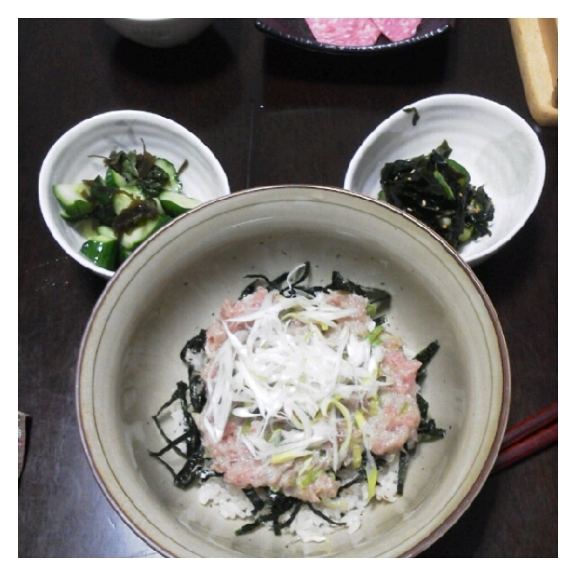 昨日の夕ご飯☆混ぜるだけネギトロ丼