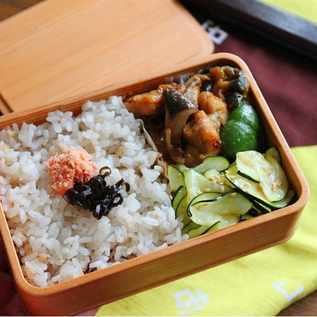 火を使わない簡単夏おかず「ズッキーニのナムル」のお弁当