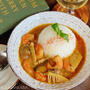 エビたっぷり‼︎とことん自分を甘やかす休日に、ご褒美カレー♪ラクして贅沢、明るいうちから乾杯