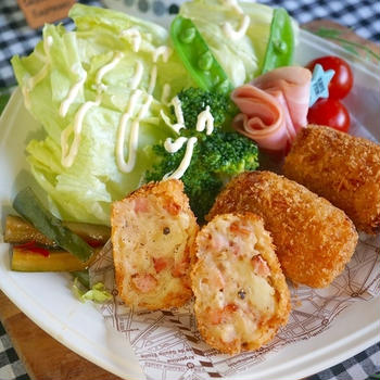 ゴロゴロベーコンとポテトのクリーミーコロッケ♪＆野菜やお米やら
