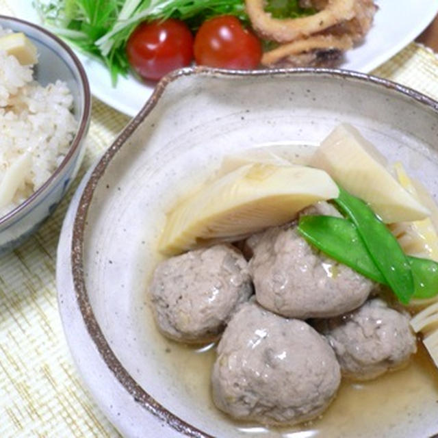 いわし団子とたけのこの煮物＆たけのこご飯