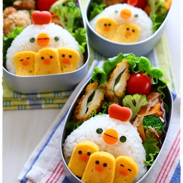 連載【カニさん＆にわとり親子のお弁当♪】