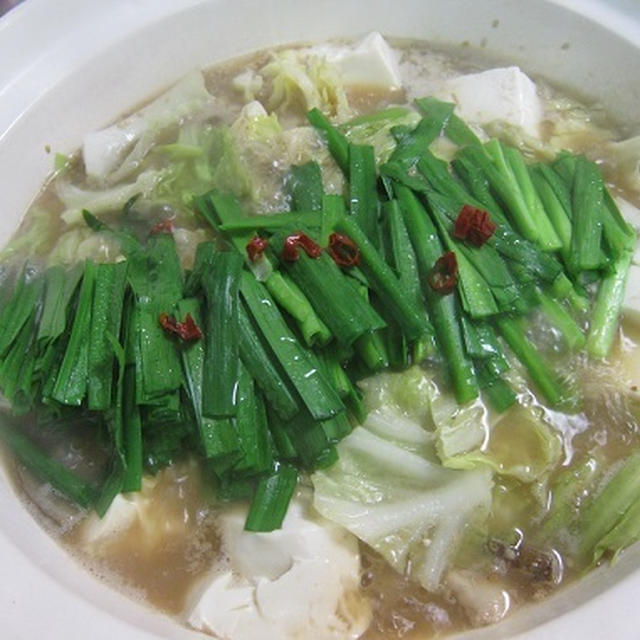 もつ鍋みそ味～〆ちゃんぽん麺♪