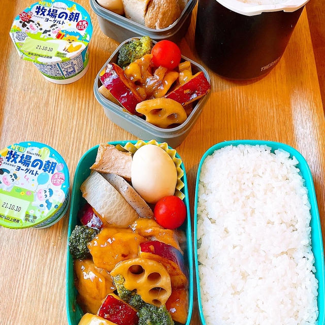 鶏と野菜の甘辛あん弁当です！！
