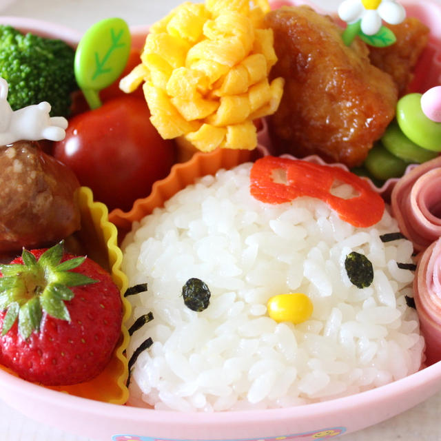 キティちゃん弁当のちょっとした手抜きの仕方