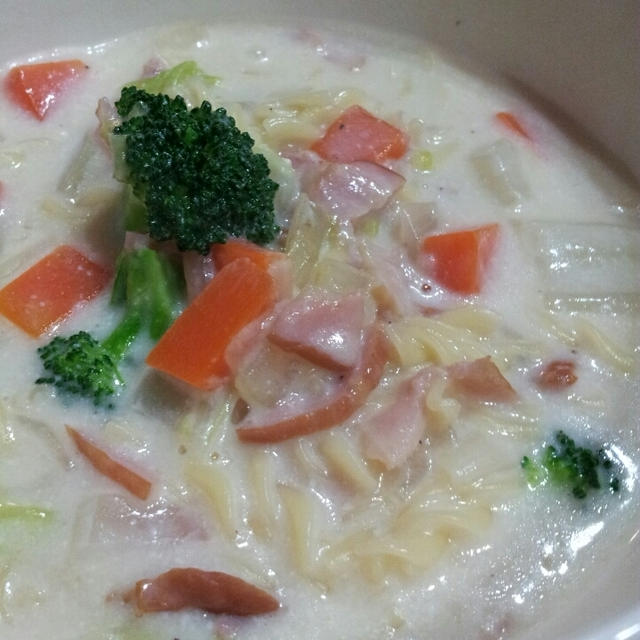 朝食☆ミルクスープパスタ