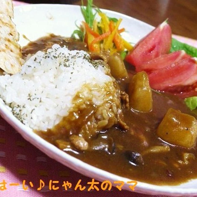 今日のカレーは＜スパイスとにんにくいっぱいカレー＞♪