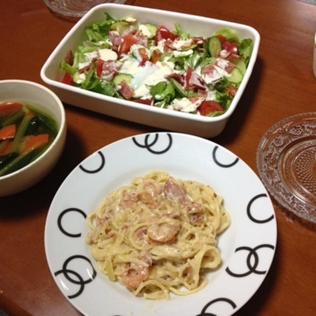 エビクリームパスタ