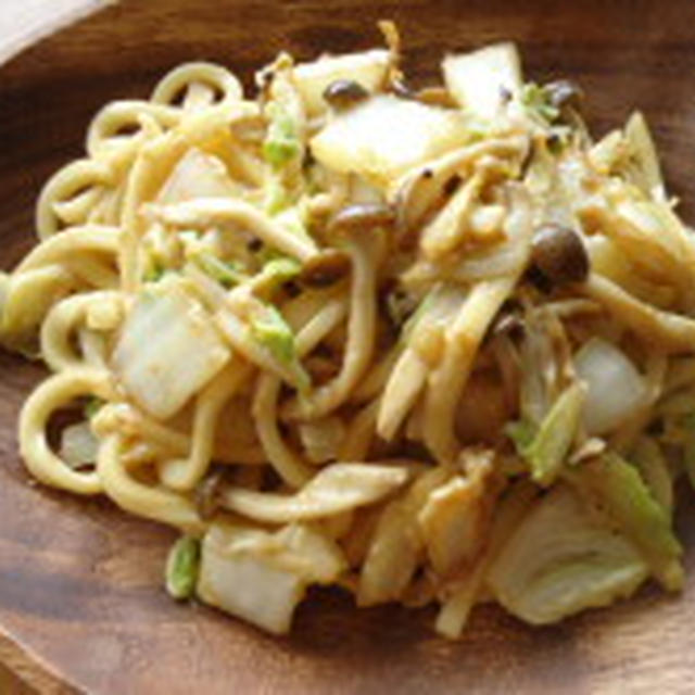 わさび×塩麹の白菜焼きうどん