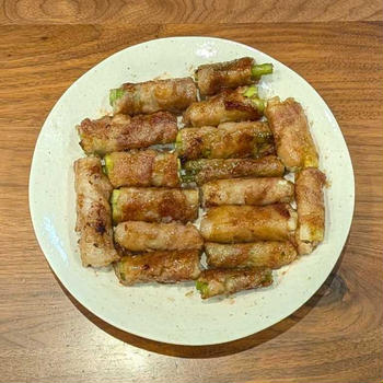 にんにくパワーでスタミナ満タン！にんにくの芽の肉巻き！