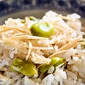 【梅こぶ茶でそら豆ごはん】干しえのきで食感プラス！