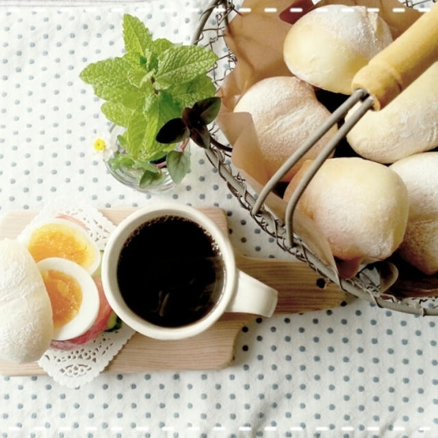 ふわふわハイジの白パン♡食べ方は笑流で卵サンドと・・・ppp( *´艸｀)