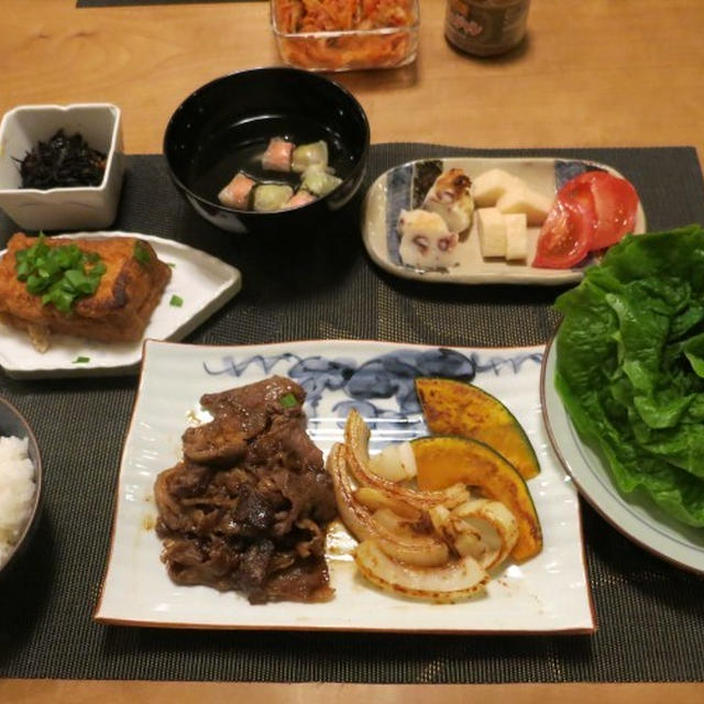 サンチュと食べる牛肉焼♪