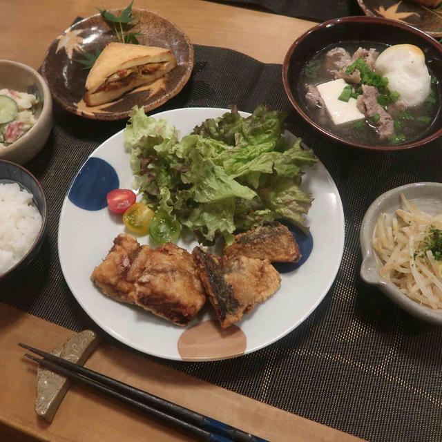 鯖の竜田揚げ＆肉吸いの晩ご飯　と　捨て猫”マロ”のこと♪