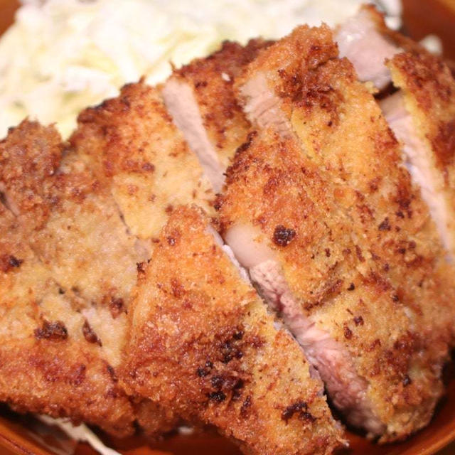 業務用豚ロース塊肉で(o^^o)大満足！とんかつ作りました(*^O^*)