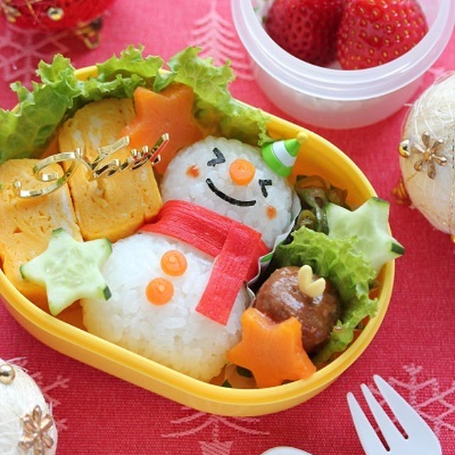 スノーマンのお弁当　~娘とのお約束弁当☆