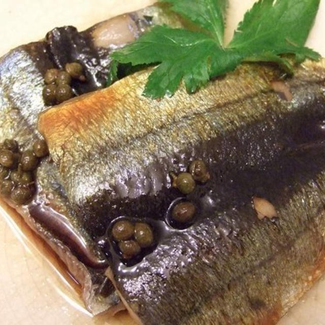 秋刀魚の蒲焼を実山椒で