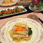 白アスパラとベーコンのパスタ&世界のメダカ館