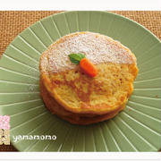 卵と牛乳不使用。豆腐と人参のホットケーキ❤