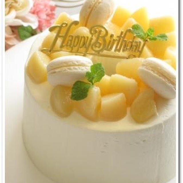 桃のシフォンケーキ 夏のバースデーケーキ By Minamiさん レシピブログ 料理ブログのレシピ満載