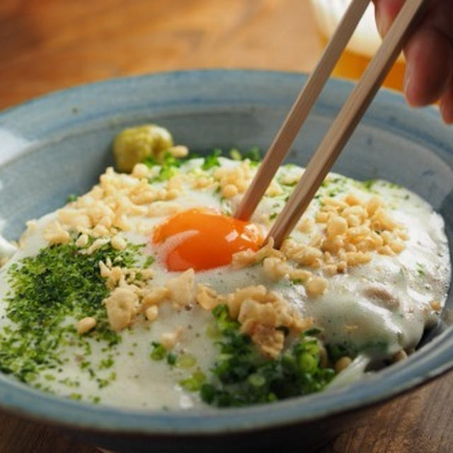 メシ通、ねばねばメレンゲ冷やしうどん