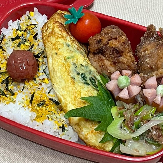 【お弁当】お弁当作り/bento/鶏の唐揚げ《アラフィフ旦那弁当》