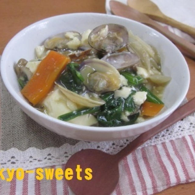 潮干狩り☆あさりと豆腐の塩麹煮