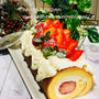 ＊材料オール3♪苺のロールケーキでMerry Christmas☆。.:＊・゜＊